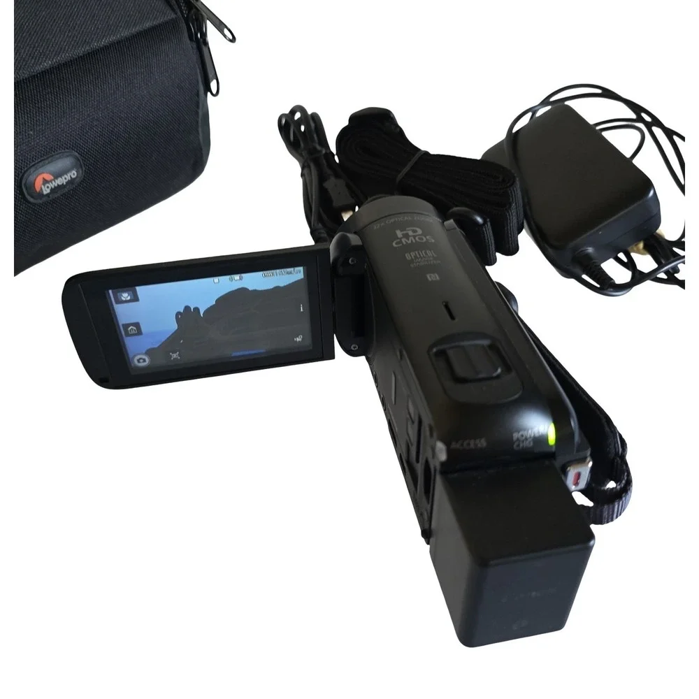 Canon Vixia HF R80 16 GB Camcorder - Black Bundle 32GB Card Charger Cable
